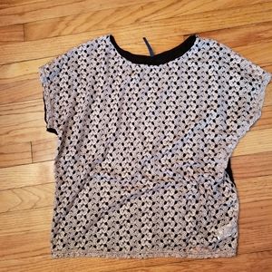 Gold lace and black shirt